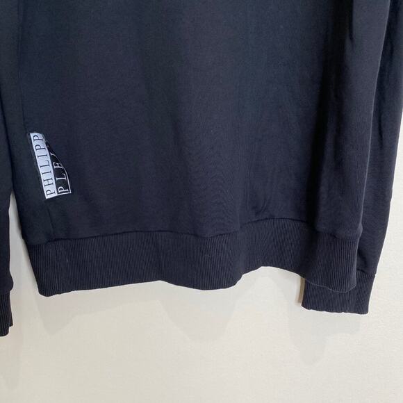 Philipp Plein Crystal Rhinestone Half Skull Sweatshirt *Black* Sz XL - Picture 6 of 15